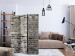 Room Divider Screen Walls of Time (3-piece) - light pattern with weathered brick texture 124085 additionalThumb 4