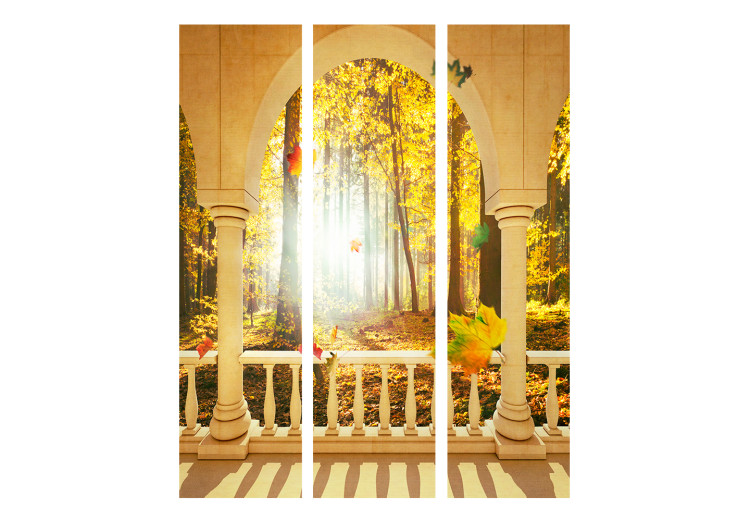 Room Separator Dream of the Autumn Forest (3-piece) - picturesque landscape among trees 124185 additionalImage 3