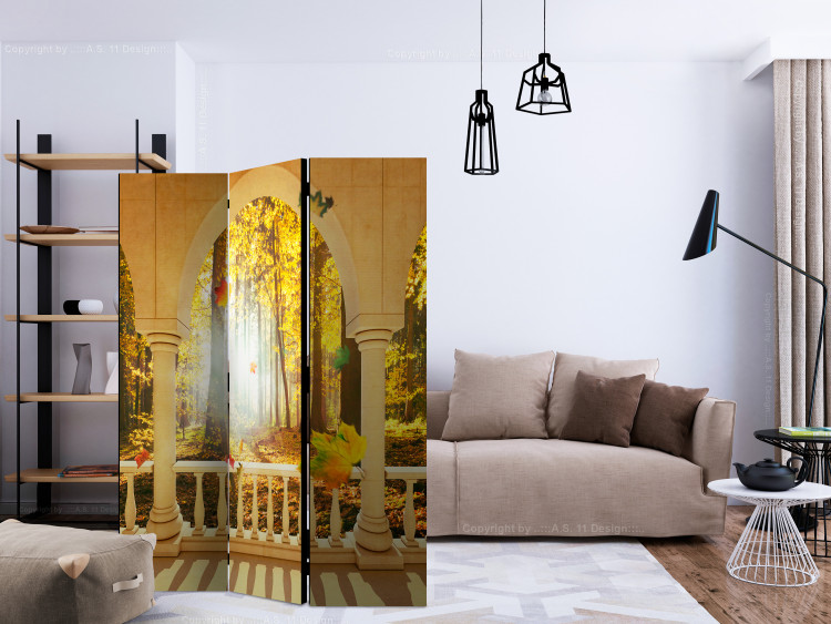Room Separator Dream of the Autumn Forest (3-piece) - picturesque landscape among trees 124185 additionalImage 4