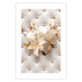 Poster Diamond Lilies - lily flower against white texture with crystals 124485 additionalThumb 25