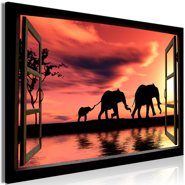 Large canvas print Evening Elephant Walk [Large Format] 125585 additionalImage 2