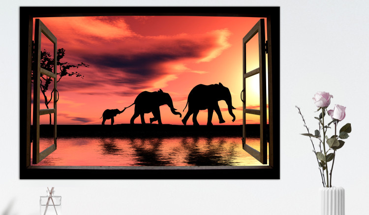 Large canvas print Evening Elephant Walk [Large Format] 125585 additionalImage 5