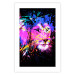 Wall Poster Rainbow Mane - colorful and abstract tiger head on a black background 126885 additionalThumb 19