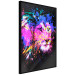 Wall Poster Rainbow Mane - colorful and abstract tiger head on a black background 126885 additionalThumb 11