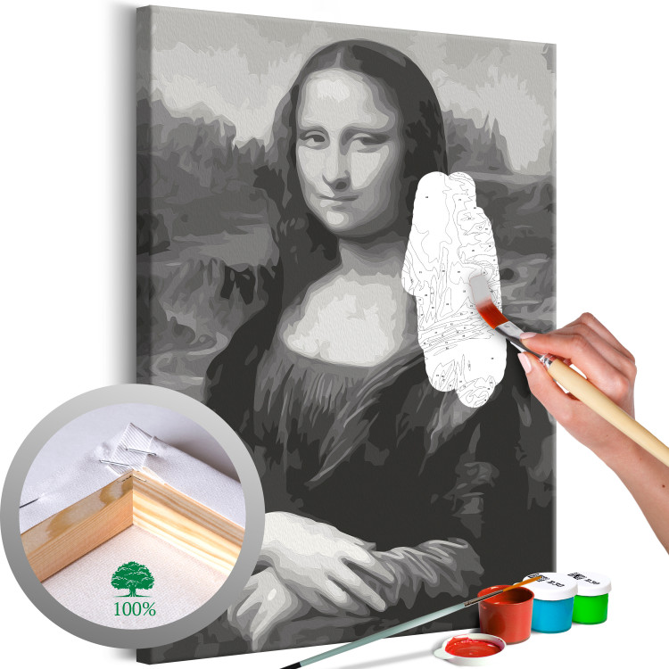 Paint by Number Kit Black and White Mona Lisa 127485