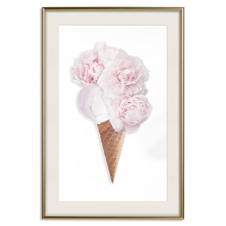 Poster Taste of Flowers - abstract ice cream made of flowers on white background 128085 additionalImage 20