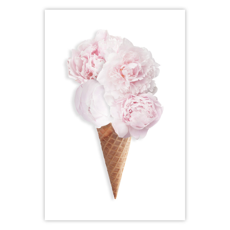 Poster Taste of Flowers - abstract ice cream made of flowers on white background 128085