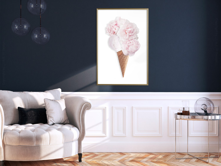 Poster Taste of Flowers - abstract ice cream made of flowers on white background 128085 additionalImage 7