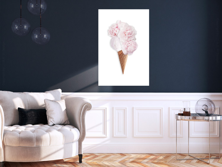 Poster Taste of Flowers - abstract ice cream made of flowers on white background 128085 additionalImage 3