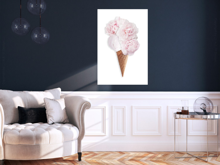 Poster Taste of Flowers - abstract ice cream made of flowers on white background 128085 additionalImage 4