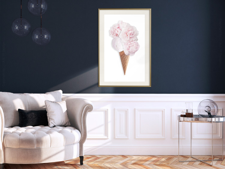 Poster Taste of Flowers - abstract ice cream made of flowers on white background 128085 additionalImage 22