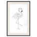 Poster Serene Flamingo - line art of bird with geometric figures on white background 128385 additionalThumb 8