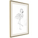 Poster Serene Flamingo - line art of bird with geometric figures on white background 128385 additionalThumb 12