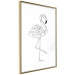 Poster Serene Flamingo - line art of bird with geometric figures on white background 128385 additionalThumb 3