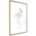 Poster Serene Flamingo - line art of bird with geometric figures on white background 128385 additionalThumb 13