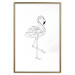 Poster Serene Flamingo - line art of bird with geometric figures on white background 128385 additionalThumb 20