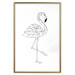 Poster Serene Flamingo - line art of bird with geometric figures on white background 128385 additionalThumb 16