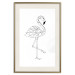 Poster Serene Flamingo - line art of bird with geometric figures on white background 128385 additionalThumb 10