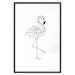 Poster Serene Flamingo - line art of bird with geometric figures on white background 128385 additionalThumb 25