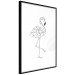 Poster Serene Flamingo - line art of bird with geometric figures on white background 128385 additionalThumb 2