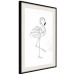 Poster Serene Flamingo - line art of bird with geometric figures on white background 128385 additionalThumb 5