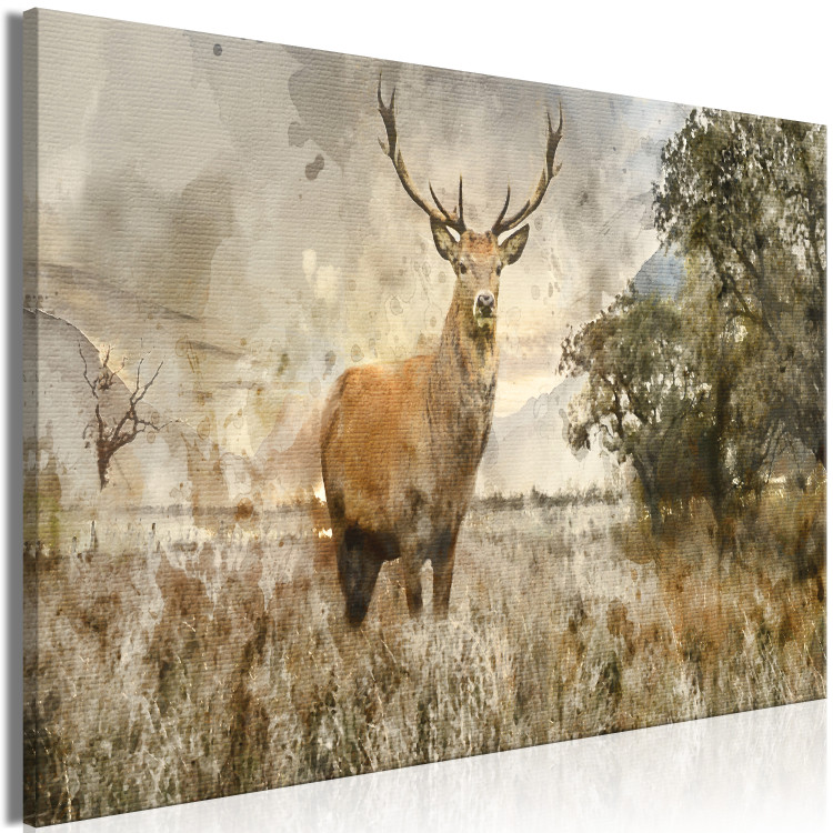 Large canvas print Watercolour Deer [Large Format] 128685 additionalImage 2