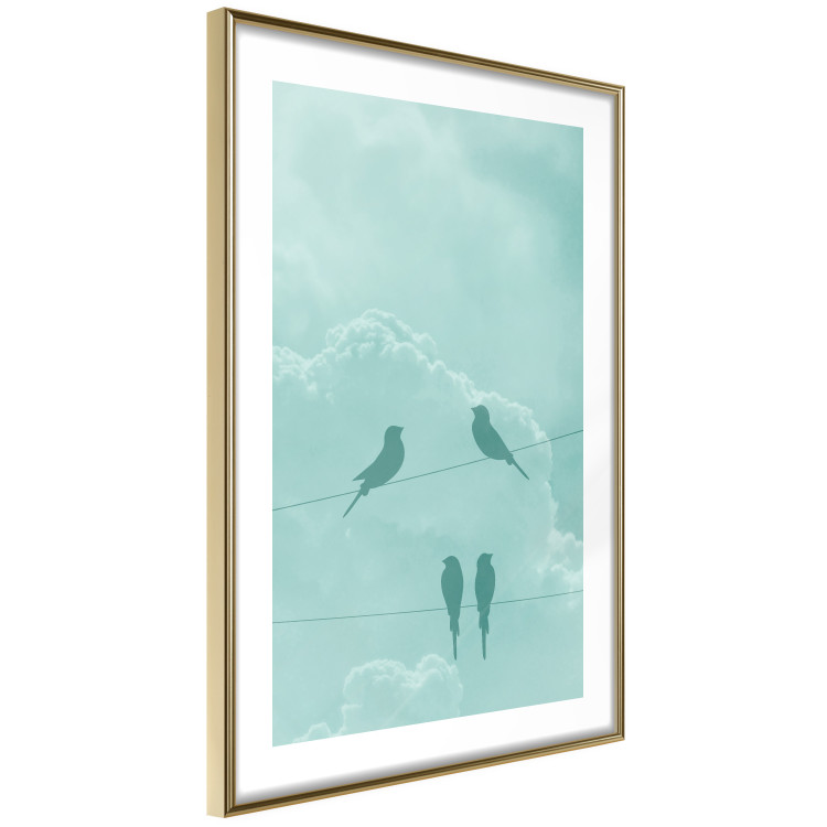 Wall Poster Seagreen Sky - abstract birds against light sky and clouds 129585 additionalImage 9