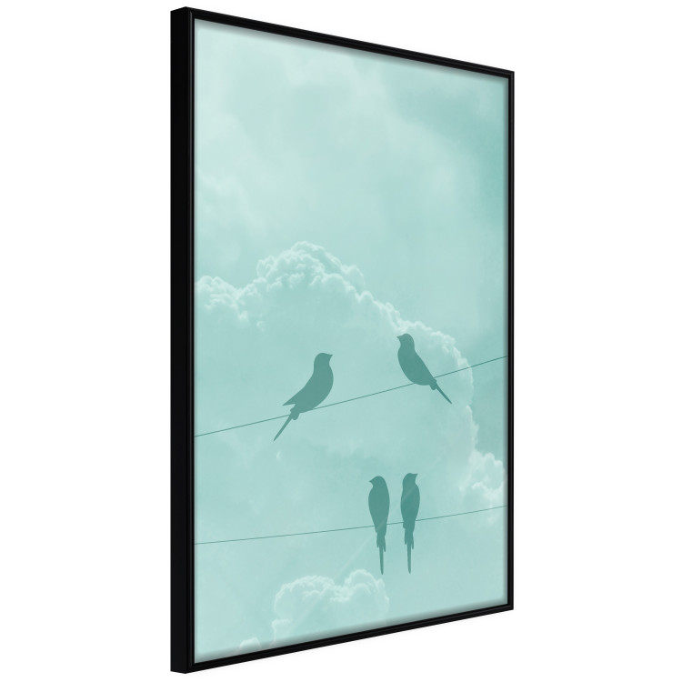 Wall Poster Seagreen Sky - abstract birds against light sky and clouds 129585 additionalImage 11