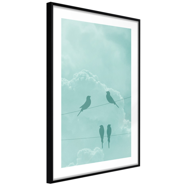 Wall Poster Seagreen Sky - abstract birds against light sky and clouds 129585 additionalImage 8