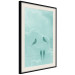 Wall Poster Seagreen Sky - abstract birds against light sky and clouds 129585 additionalThumb 2