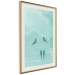 Wall Poster Seagreen Sky - abstract birds against light sky and clouds 129585 additionalThumb 3