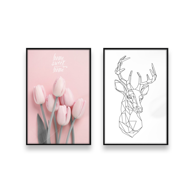 Poster gallery A deer and a tulip 129685 additionalImage 1