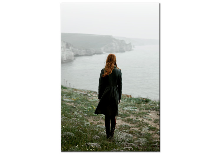 Canvas Art Print What Now? (1-piece) Vertical - landscape of a woman against scenery 130285