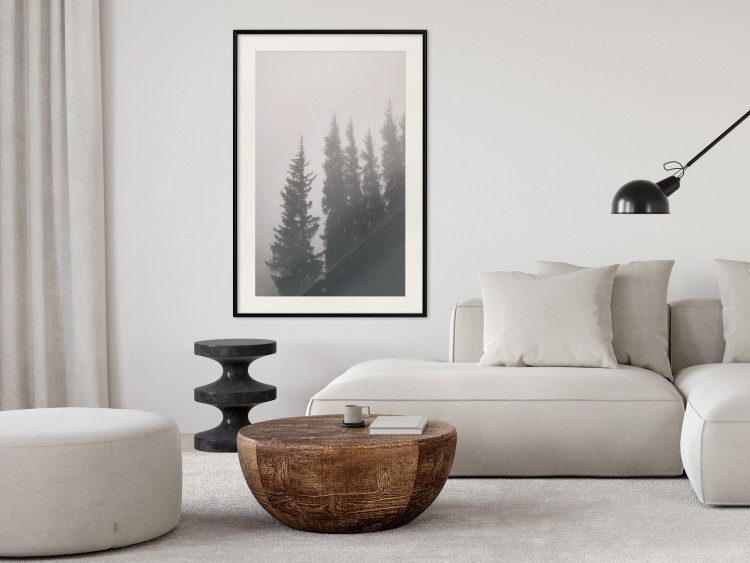 Wall Poster Scent of Forest Mist - gray landscape of misty spruce trees 130385 additionalImage 24