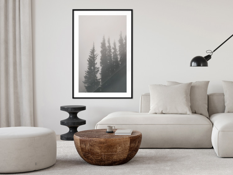Wall Poster Scent of Forest Mist - gray landscape of misty spruce trees 130385 additionalImage 23