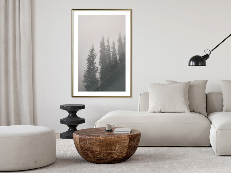 Wall Poster Scent of Forest Mist - gray landscape of misty spruce trees 130385 additionalImage 13