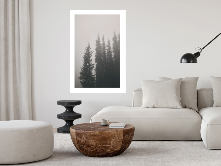 Wall Poster Scent of Forest Mist - gray landscape of misty spruce trees 130385 additionalImage 8