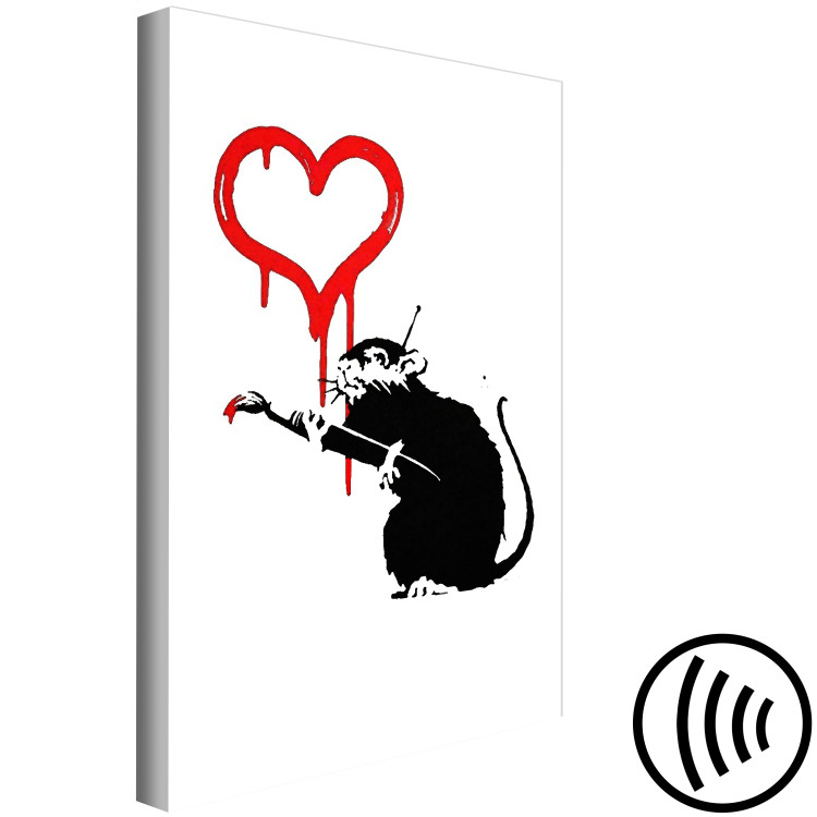 Canvas Print Love Rat (1-piece) Vertical - street art of a rat as a heart painter 132485 additionalImage 6