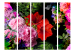 Room Divider Summer Evening II (5-piece) - romantic colorful bouquet with roses 132685 additionalThumb 3