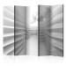 Room Divider White Labyrinth II (5-piece) - path among abstract shapes 132785