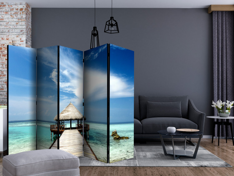 Folding Screen Holiday Adventure II (5-piece) - ocean against a tropical sky 132885 additionalImage 4