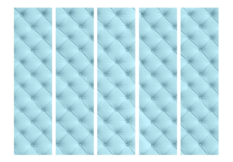 Room Divider Foam II (5-piece) - simple blue composition in quilted pattern 133085 additionalImage 3
