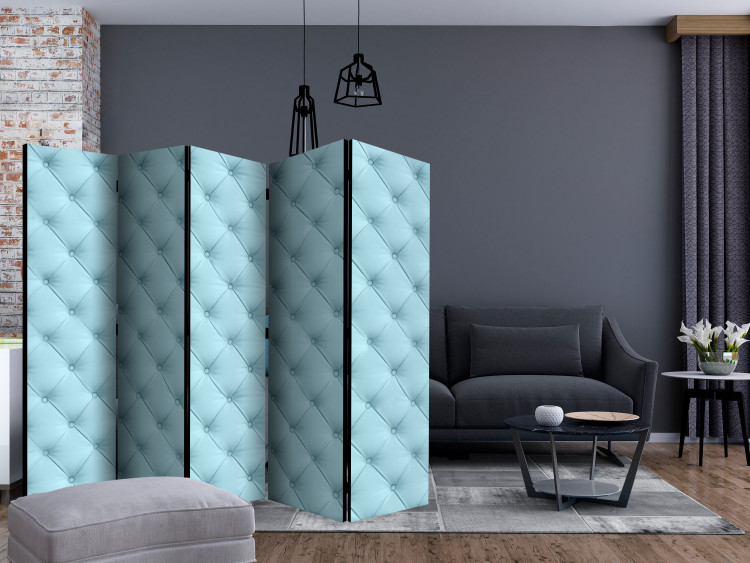 Room Divider Foam II (5-piece) - simple blue composition in quilted pattern 133085 additionalImage 4