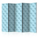 Room Divider Foam II (5-piece) - simple blue composition in quilted pattern 133085