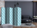 Room Divider Foam II (5-piece) - simple blue composition in quilted pattern 133085 additionalThumb 4