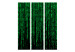 Room Divider Digital Rain (3-piece) - green abstraction on solid background 133285 additionalThumb 3