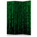 Room Divider Digital Rain (3-piece) - green abstraction on solid background 133285