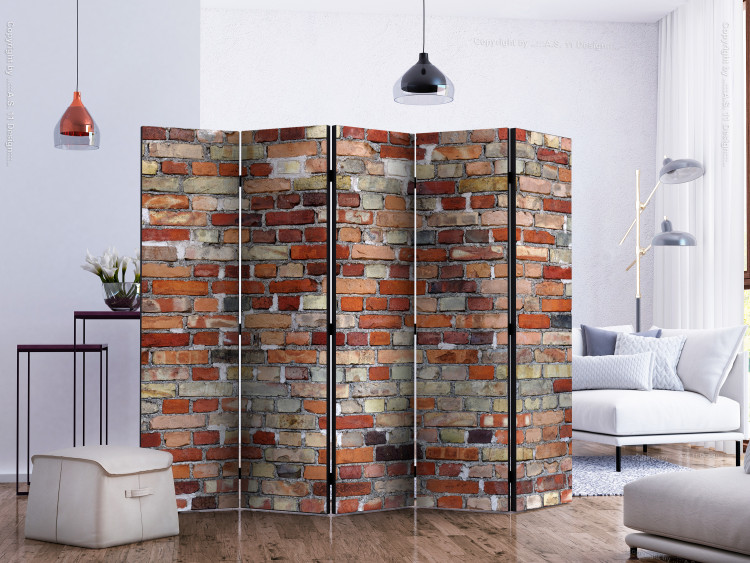 Room Divider Urban Brick II - texture of orange bricks resembling a wall 133585 additionalImage 2
