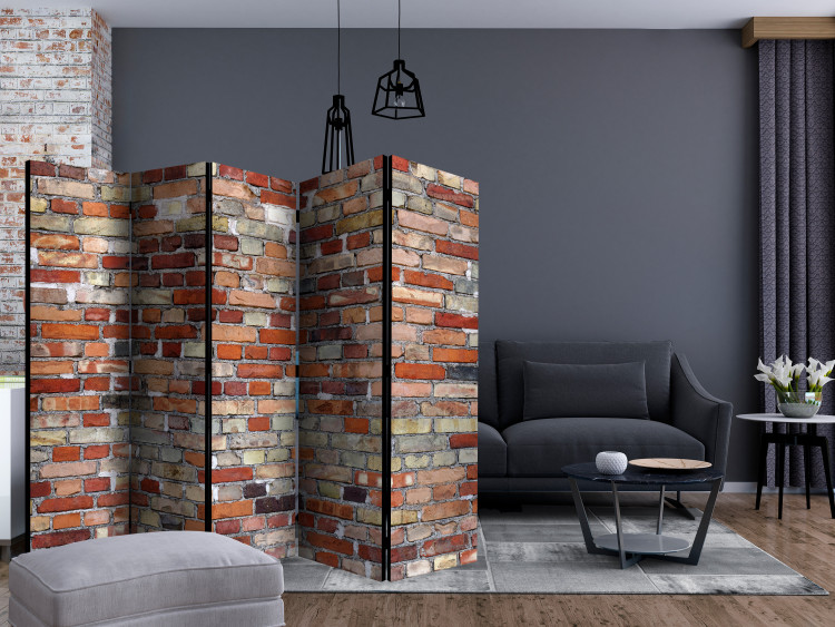 Room Divider Urban Brick II - texture of orange bricks resembling a wall 133585 additionalImage 4
