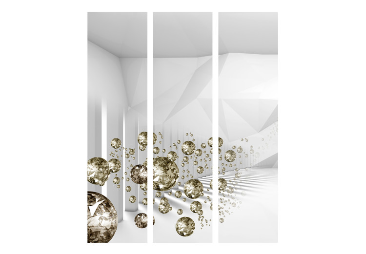 Room Separator Diamond Corridor - illusion of golden diamonds in white room 133685 additionalImage 3